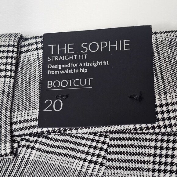 Lane‎ Bryant Sophie Straight Fit Bootcut Pants Petite Plaid Gray Women 20 Short - Picture 6 of 12